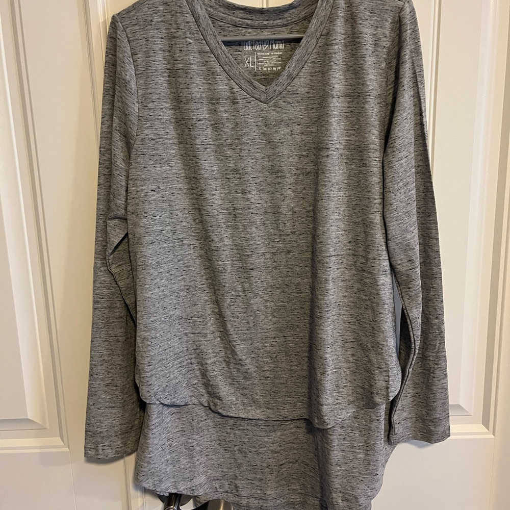 Latched Mama Long Sleeve V-Neck Nursing Tee